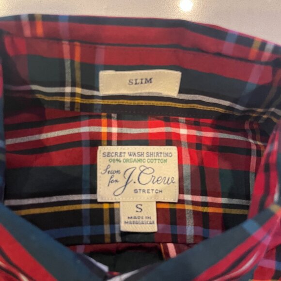 J. Crew Mens Size Small Slim Stretch Tartan Plaid Shirt- Worn Once. - Picture 2 of 3
